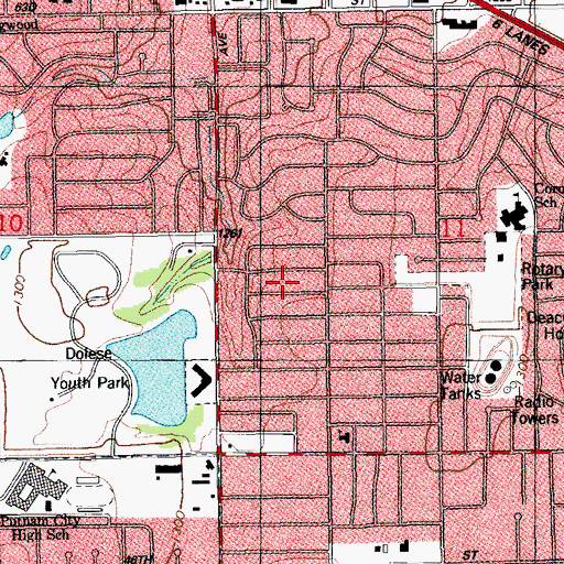 Topographic Map of Rotary Park, OK