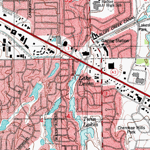 Topographic Map of Lake Leven, OK