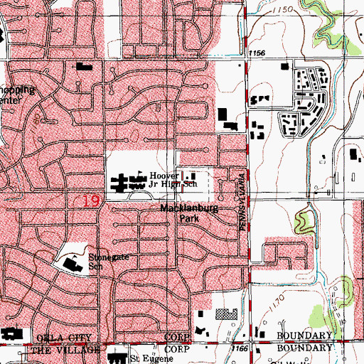 Topographic Map of Macklanburg Park, OK