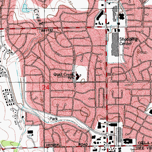 Topographic Map of Quail Creek Elementary School, OK