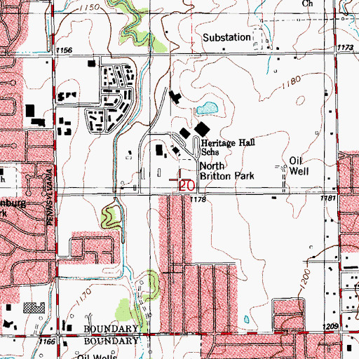Topographic Map of North Britton Park, OK