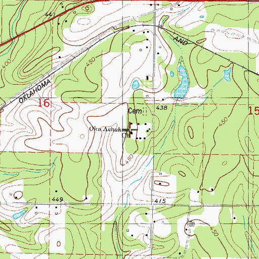 Topographic Map of Oka Achukma Presbyterian Church, OK