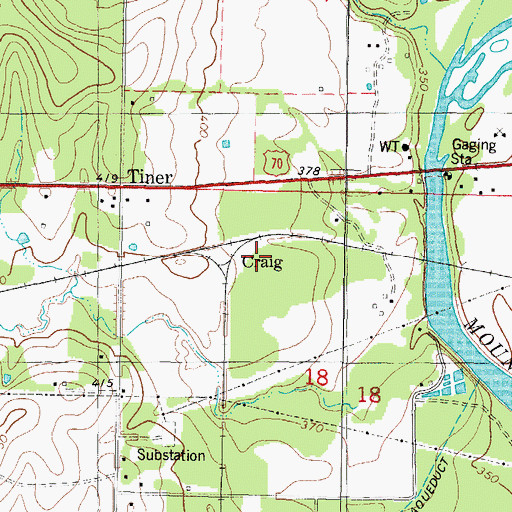 Topographic Map of Craig, OK
