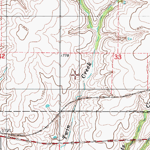 Topographic Map of Twin Creek, OK