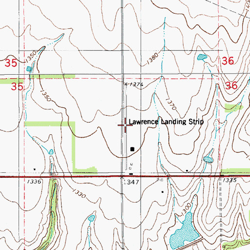 Topographic Map of Lawrence Landing Strip (historical), OK