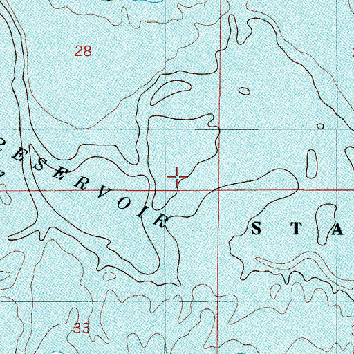 Topographic Map of Foss State Park, OK