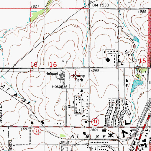 Topographic Map of Klump Park, OK