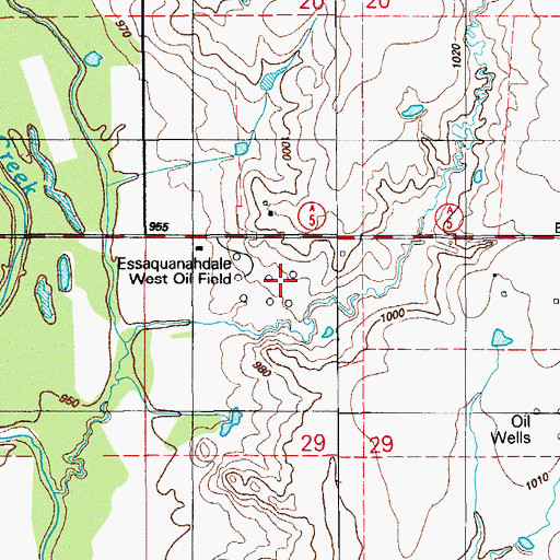 Topographic Map of Essaquanahdale West Oil Field, OK