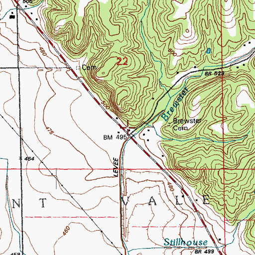 Topographic Map of Brewster School (historical), IL