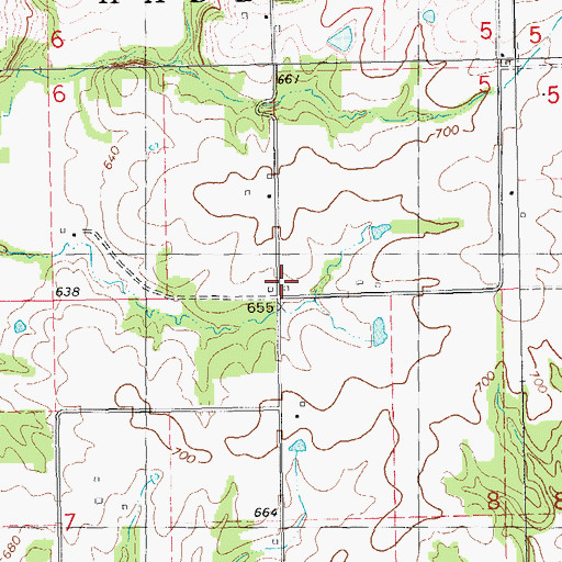 Topographic Map of Buckeye School (historical), IL
