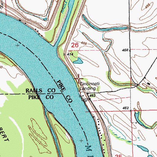 Topographic Map of Cincinnati School (historical), IL