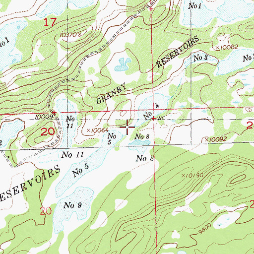 Topographic Map of Granby Reservoir Number 4, CO