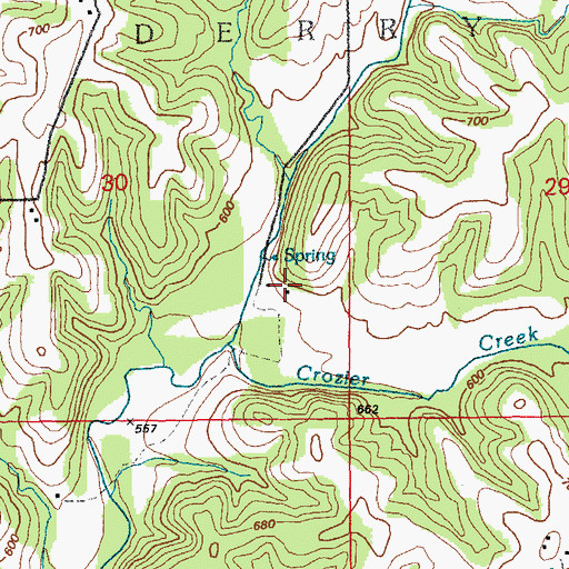 Topographic Map of Crozier School (historical), IL