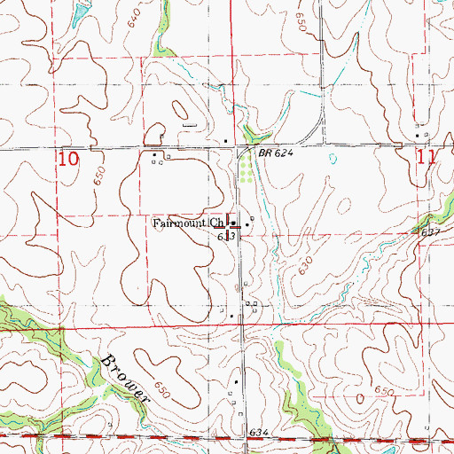 Topographic Map of Fairmount Church, IL