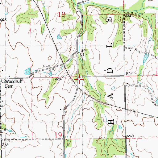 Topographic Map of Oak Grove School (historical), IL