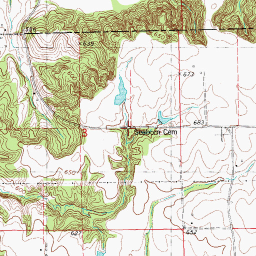 Topographic Map of Seaborn Cemetery, IL