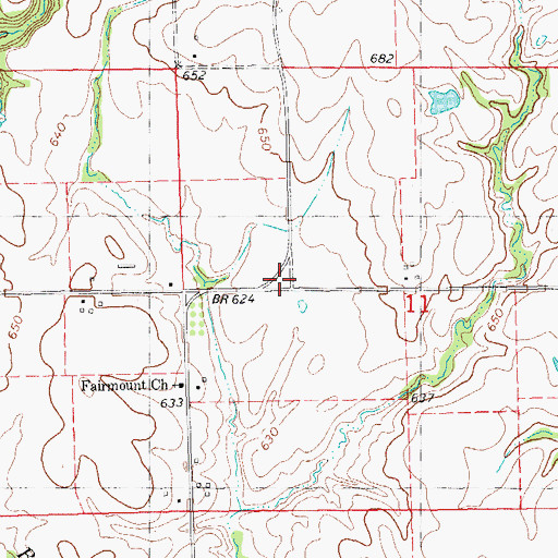 Topographic Map of South Prairie School (historical), IL
