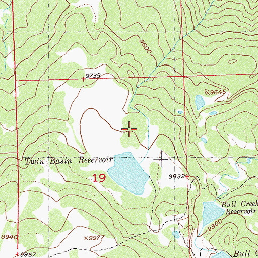 Topographic Map of Twin Basin Reservoir, CO