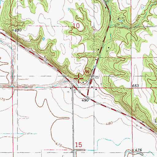 Topographic Map of Walnut Creek School (historical), IL