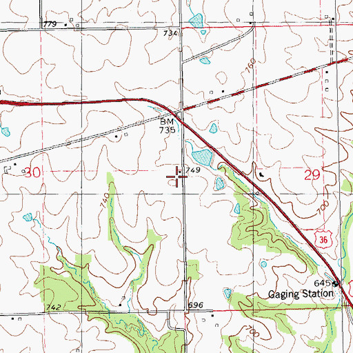 Topographic Map of Whittleton School (historical), IL