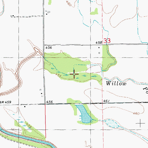 Topographic Map of Willow Pond, IL