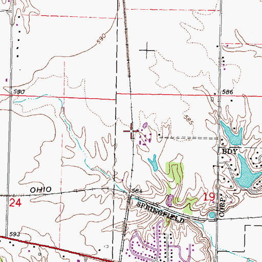 Topographic Map of Bando, IL
