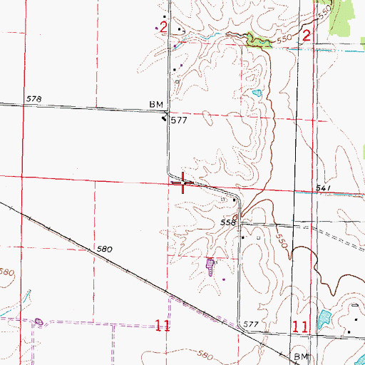 Topographic Map of Bluff School (historical), IL