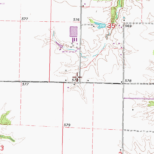 Topographic Map of Fork Prairie School (historical), IL