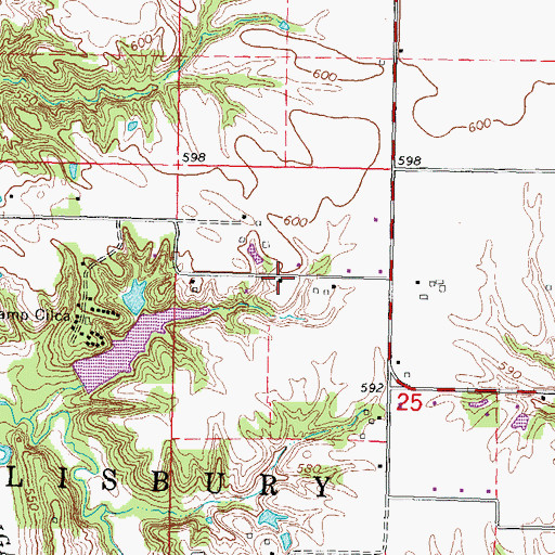 Topographic Map of Georgetown School (historical), IL