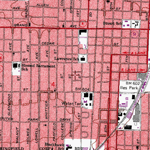 Topographic Map of Hawthorne Place, IL