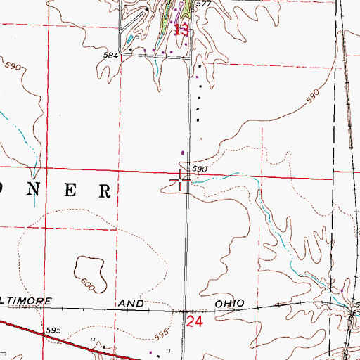 Topographic Map of Hazlett School (historical), IL