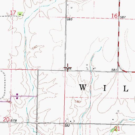 Topographic Map of Locust Lane School (historical), IL