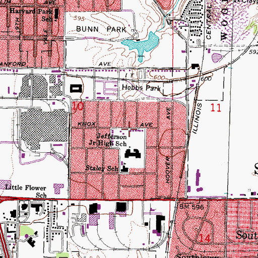Topographic Map of Mildred, IL