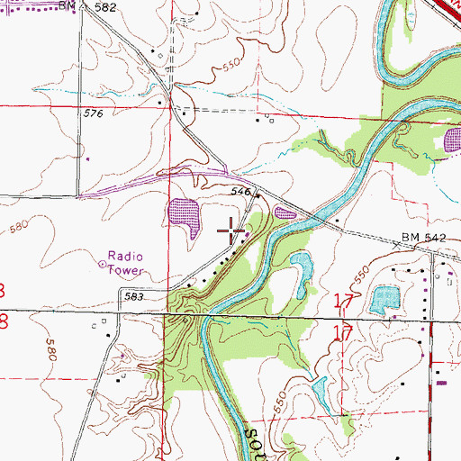 Topographic Map of Poffenberger School (historical), IL