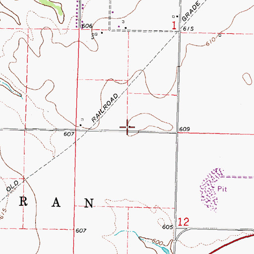 Topographic Map of Rickard School (historical), IL