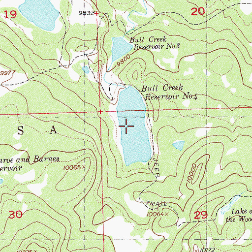 Topographic Map of Bull Creek Reservoir Number 4, CO