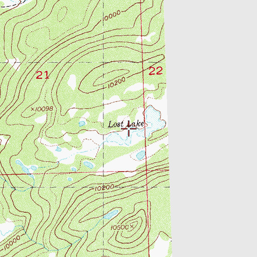Topographic Map of Lost Lake, CO