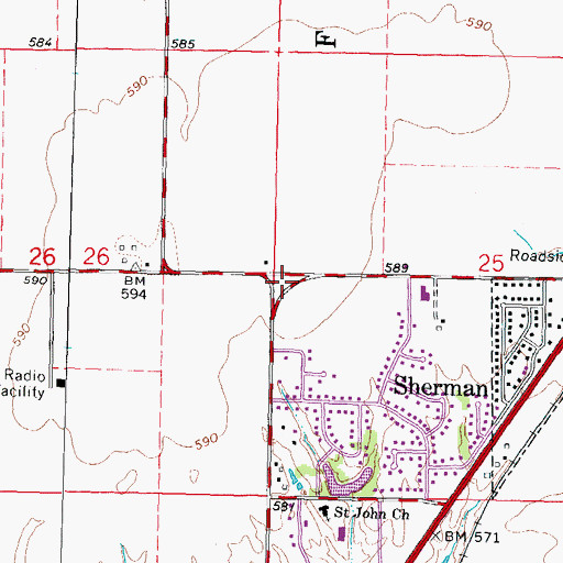 Topographic Map of Tipton School (historical), IL