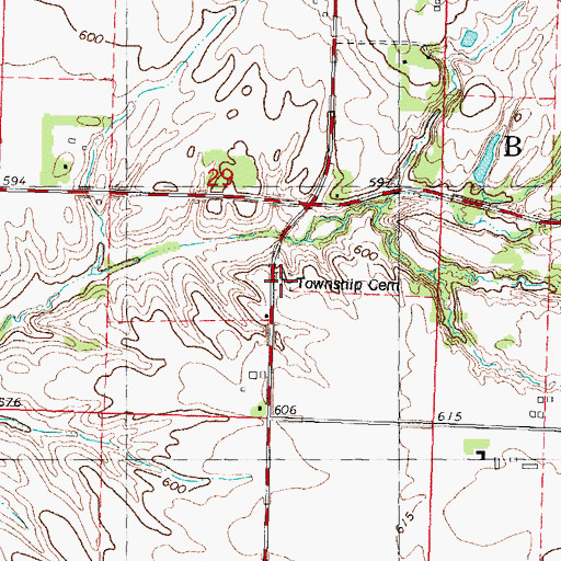 Topographic Map of Buffalo Hart Cemetery, IL