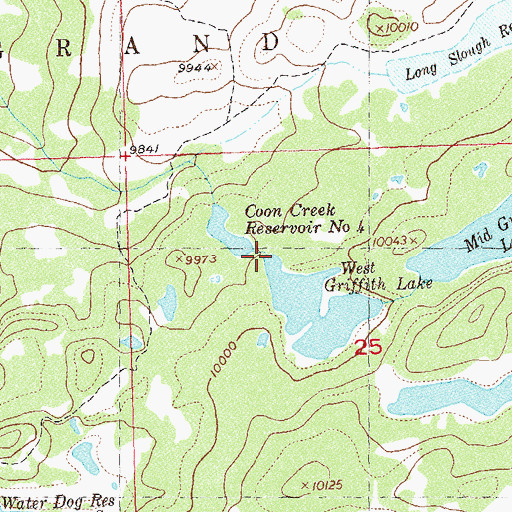 Topographic Map of West Griffith Lake, CO