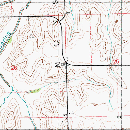 Topographic Map of Ayers School (historical), IL
