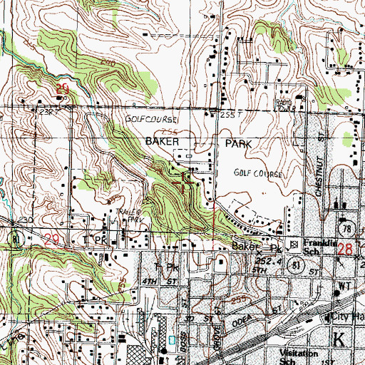 Topographic Map of Baker Park, IL