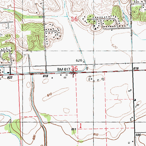 Topographic Map of Bernard School (historical), IL