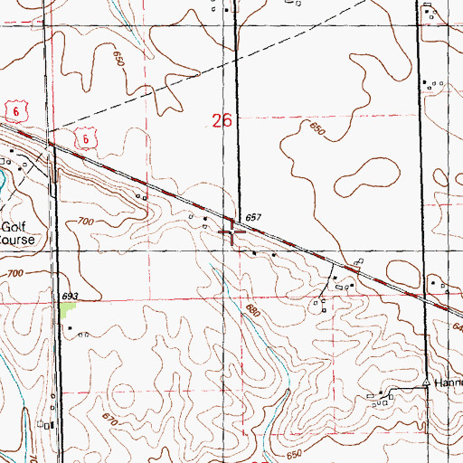 Topographic Map of Bluff Road School (historical), IL