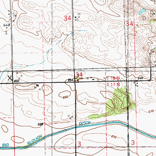 Topographic Map of Bunker Hill School (historical), IL