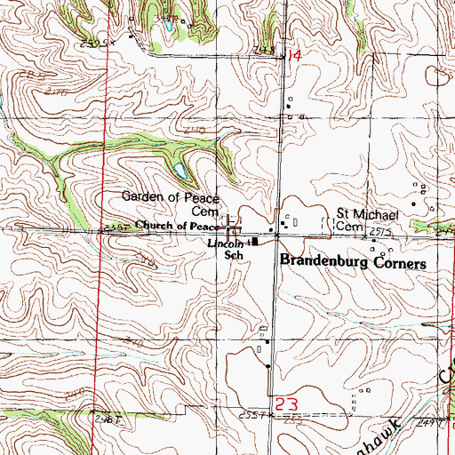 Topographic Map of Church of Peace, IL