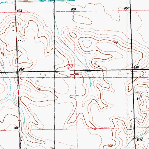 Topographic Map of Dickey School (historical), IL