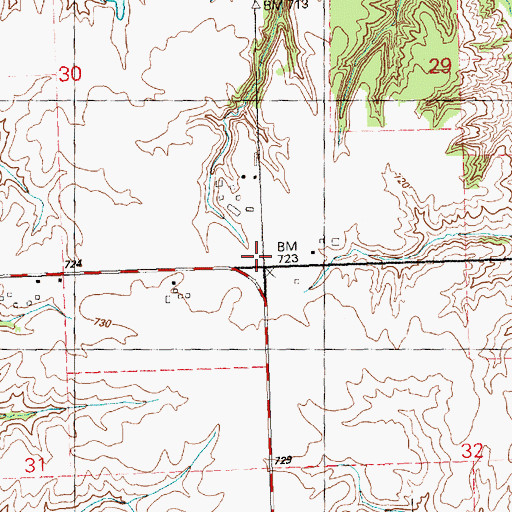 Topographic Map of Edford School (historical), IL