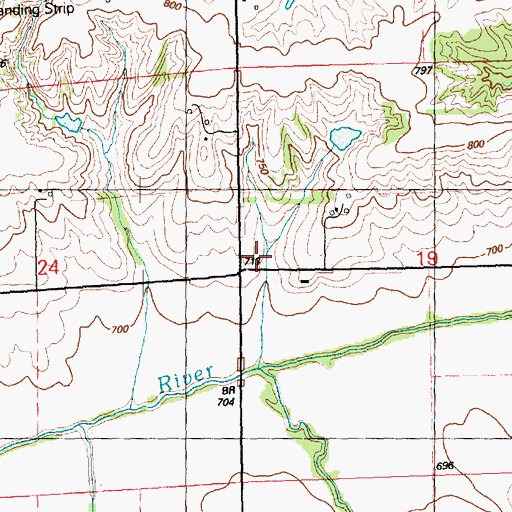 Topographic Map of Edwards School (historical), IL