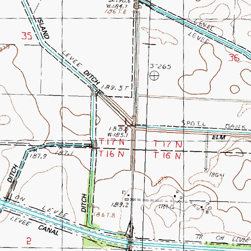 Topographic Map of Elm Island Ditch, IL